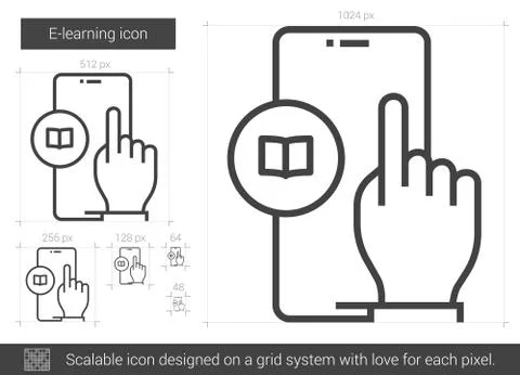 E-learning line icon. 스톡 일러스트