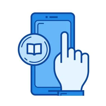 E-learning line icon. 스톡 일러스트