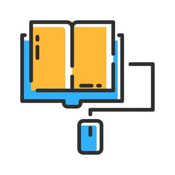 E learning line icon. Online education concept. Vector illustration Stock Illustration