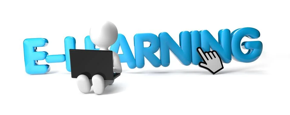 E-learning man Stock Illustration