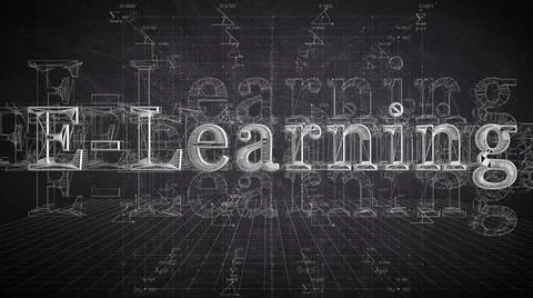 E-learning online classroom distance education training schooling Stock Illustration
