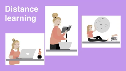 E-learning online education background design in 4k video. Stock-Footage 147435424