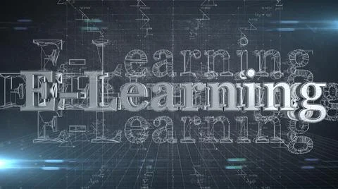 E-learning online education training school from home using technology  Illustrazione stock