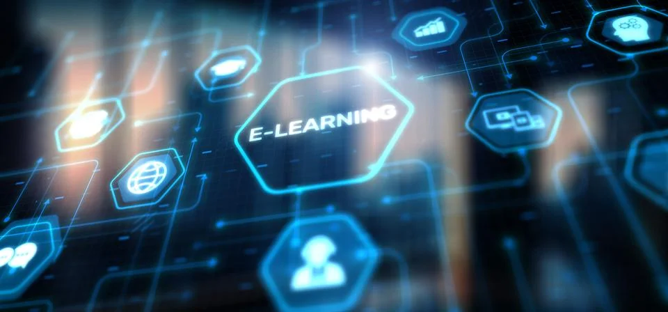 E-learning online learning education classes concept 2024 스톡 일러스트