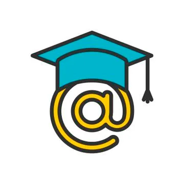 E-learning Outline Icon Stock Illustration