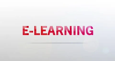 E-Learning. Particle Logo. Red Text Animation 스톡 동영상 138176014
