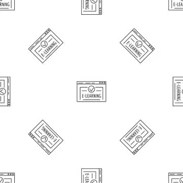 E learning pattern seamless Stock Illustration