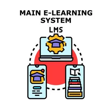 E learning platform connecting educational devices Stock Illustration