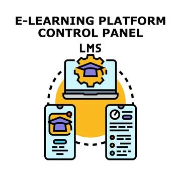 E learning platform connecting remote learning devices 스톡 일러스트