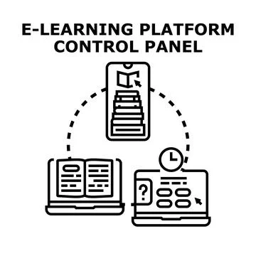 E learning platform control panel administering online education Stock Illustration
