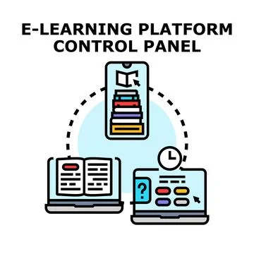 E learning platform control panel administering online education Stock Illustration