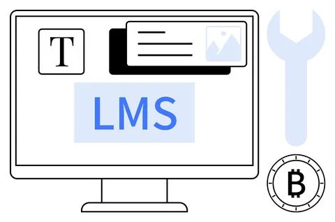 E-learning Platform Interface with Integrated Cryptocurrency and Customizat.. Stock Illustration
