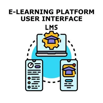 E learning platform user interface digital education system Stock Illustration