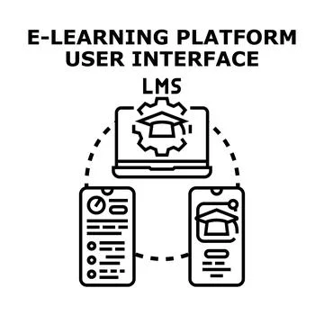 E learning platform user interface digital education system Stock Illustration