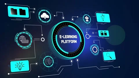 E-Learning Platform Virtual Classroom Education Animation Stock Footage 329459032
