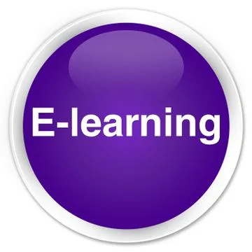 E-learning premium purple round button イラスト素材