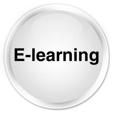 E-learning premium white round button 스톡 일러스트