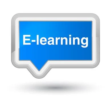 E-learning prime cyan blue banner button Stock Illustration