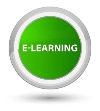 E-learning prime green round button Stock Illustration