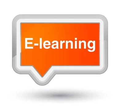 E-learning prime orange banner button Stock Illustration