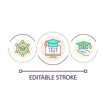 E learning program loop concept icon Stock Illustration