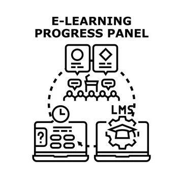 E learning progress panel for effective education monitoring Stock Illustration