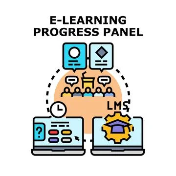 E learning progress panel for effective education monitoring 库存插图