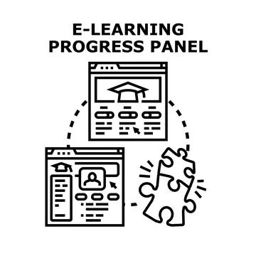 E learning progress panel vector concept illustration 스톡 일러스트