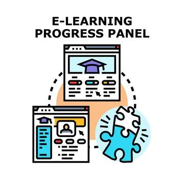 E learning progress panel vector concept illustration Stock Illustration