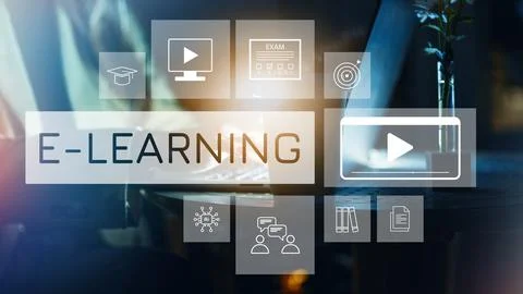 E-learning resources and tools used for educational purposes in a study Stock Photos