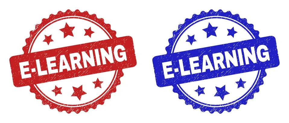 E-LEARNING Rosette Watermarks Using Corroded Texture Illustrazione stock
