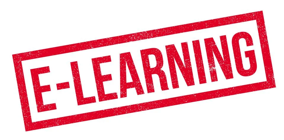 E-Learning rubber stamp 스톡 일러스트