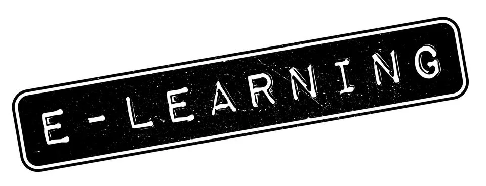 E-Learning rubber stamp 스톡 일러스트