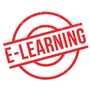 E-Learning rubber stamp 스톡 일러스트