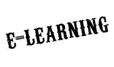 E-Learning rubber stamp Stock Illustration