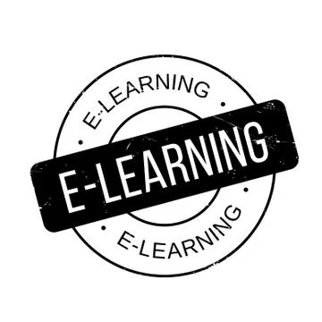E-Learning rubber stamp 스톡 일러스트