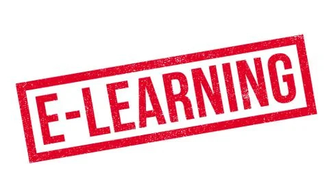 E-Learning rubber stamp 스톡 일러스트
