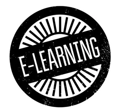 E-Learning rubber stamp 스톡 일러스트