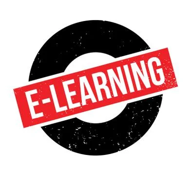 E-Learning rubber stamp 스톡 일러스트