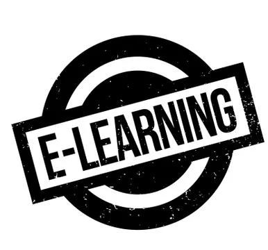 E-Learning rubber stamp 스톡 일러스트