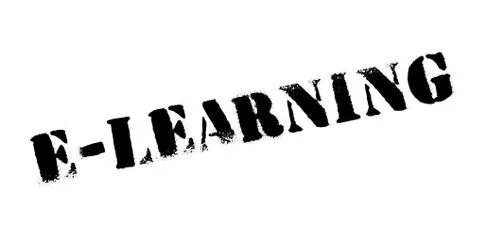 E-Learning rubber stamp Illustrazione stock