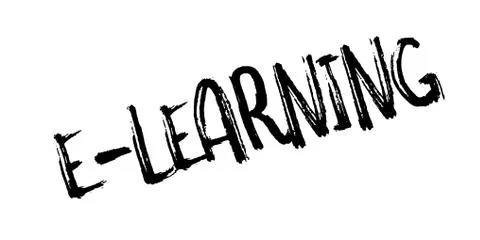 E-Learning rubber stamp 스톡 일러스트