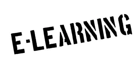 E-Learning rubber stamp 스톡 일러스트