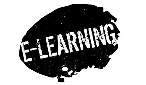 E-Learning rubber stamp Illustrazione stock