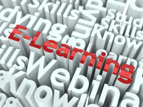 E-learning slogan. Conceptual design. Illustrazione stock