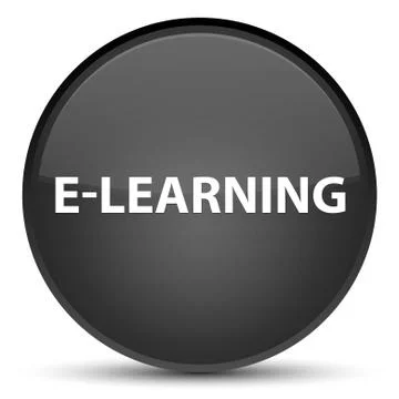 E-learning special black round button Stock Illustration