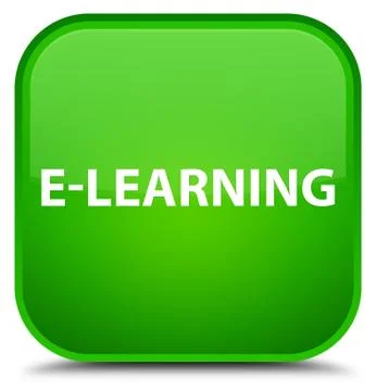 E-learning special green square button イラスト素材