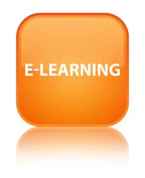 E-learning special orange square button イラスト素材