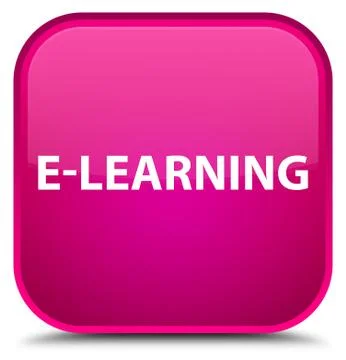E-learning special pink square button Stock Illustration