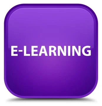 E-learning special purple square button 스톡 일러스트